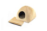 Лежанка-Домик Zoo-M YURTA мягкий с подушкой поролон+периотек бежевый 42*42*41см/9652беж