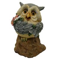 Копилка Сова с цветами на пеньке L17.5W18.5H25см 626462/SK039