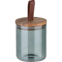 Банка д/сыпуч. прод. 0,450л Albero di Marmo стекл. крышка из мрамор. дерева 108282 /24шт/Leonord
