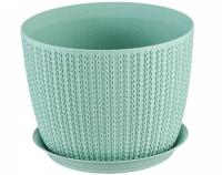 Кашпо ВЯЗАНИЕ 1,9л фисташковый М3120