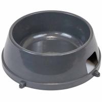 Миска одинарная пластик для собак с ножками 1,6л серый/1351/Дарэлл