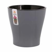 Кашпо Лея 2,2л серый со вставкой/М7934