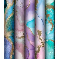 Упаковочная бумага 70*100см "Мраморный стиль" 80г/м2 глянц. ассорти 5 дизайнов MESHU /Рельеф