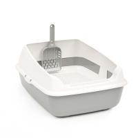 Туалет для кошек глубокий полный комплект с совком серый