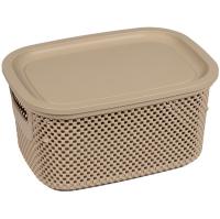 Корзина д/хранения Лофт 3,5л c крышкой прямоуг. кофе А270 /20шт/ Арз