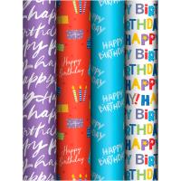 Упаковочная бумага 70*100см "Congrats" 80г/м2 ассорти 4 дизайна MESHU /372622/Рельеф