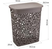 Корзина д/белья 35л ФЛОРА французский серый М2620 /5шт/М-пласт
