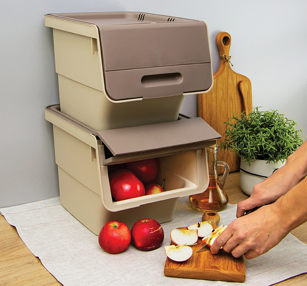 Ящик д/хранения овощей 12л СМАРТ латте М2396 /6шт/М-пласт