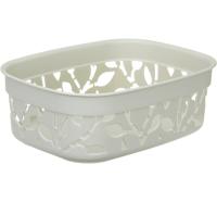 Коробка д/хранения ФЛОРА 1л белый ротанг М2360 /24шт/М-пласт 