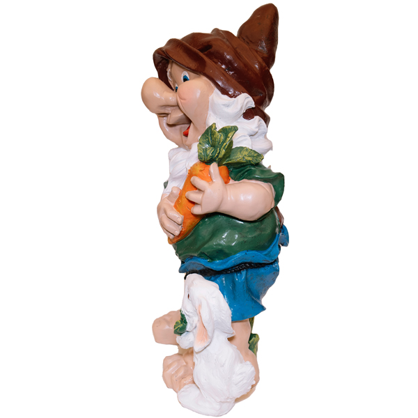 Фигура Гном с морковкой и зайцем 12603