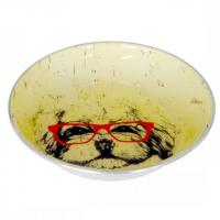 Миска металлическая 0,7л  мордочка бишона УЮТ/6шт/АМц252/Евро