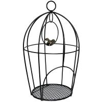 Клетка с птицей садовый декор РЗДИ черный антик/1шт