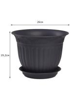 Цветочный горшок Виноград 6л антрацит с поддоном 5PL0160 