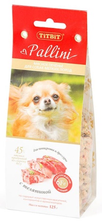 Лакомство для собак Печенье Paltini с телятиной 125г 001073