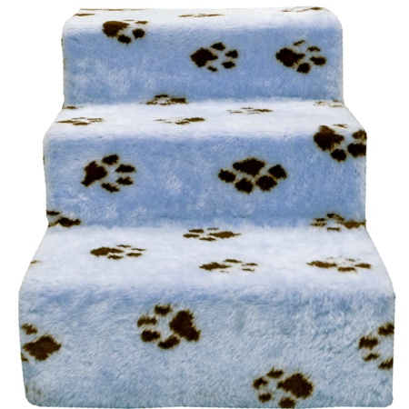 Лестница домик для животных мех лапы на сером 39*55*37Н DONBARON