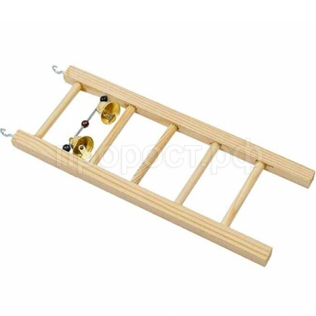 Игрушка д/птиц Лесенка большая с бусами и колокольчиком 71*20*h95мм 8577/Дарэлл