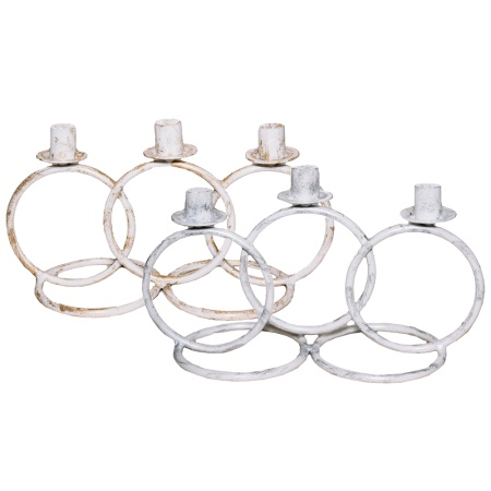 ДЕКОР Подсвечник Кольцо 3 свечи бел золото РЗДИ/1шт